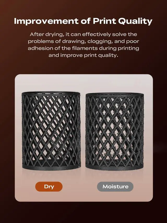Alt view image 5 of 7 - Filament Dryer Box Pro 2026, SpacePi SE Upgraded 65° PTC Heating with Fan, Dust & Moisture-Proof Storage, 3D Printer Filament Spool Holder, Dehydrator for 1.75mm/2.85mm PLA PETG ABS TPU