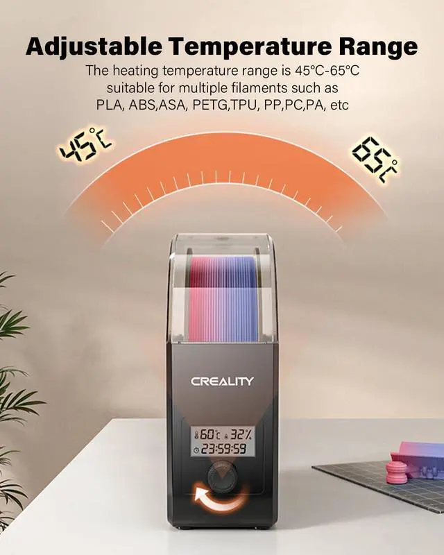 Alt view image 2 of 7 - 2026 New Official Filament Dryer Box Pro 2.0 with Fans, Upgraded 360° Hot-air Circulates Heating, 1KG 3D Printer Filament Dehydrator Dry During Printing for 1.75/2.85mm PLA PETG ABS TPU Nylon