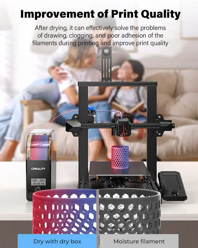 Alt view image 6 of 7 - 2026 New Official Filament Dryer Box Pro 2.0 with Fans, Upgraded 360° Hot-air Circulates Heating, 1KG 3D Printer Filament Dehydrator Dry During Printing for 1.75/2.85mm PLA PETG ABS TPU Nylon