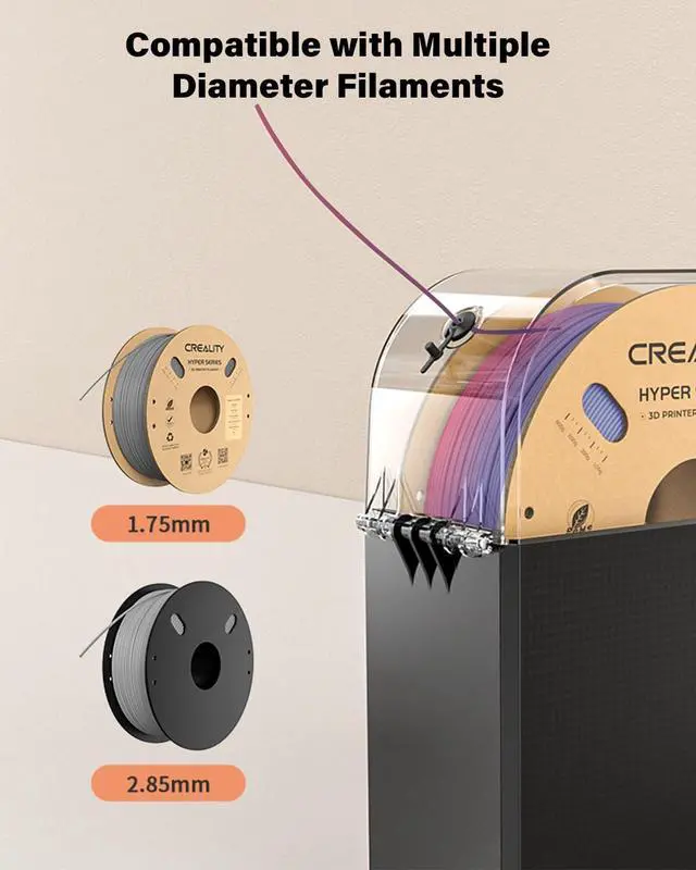 Alt view image 7 of 7 - 2026 New Official Filament Dryer Box Pro 2.0 with Fans, Upgraded 360° Hot-air Circulates Heating, 1KG 3D Printer Filament Dehydrator Dry During Printing for 1.75/2.85mm PLA PETG ABS TPU Nylon