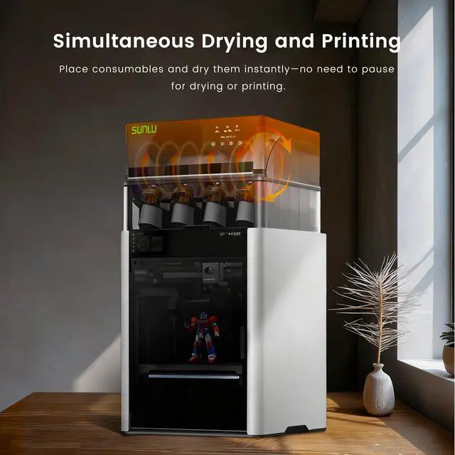 Alt view image 3 of 7 - Sunlu AMS Heater Upgrade for Bambu Lab AMS Gen 1, Active Filament Dryer Attachment, Enables Drying While Printing, Prevents Wet Filament & Clogs, 70 Fast Heating, Easy Install (AMS Not Included)