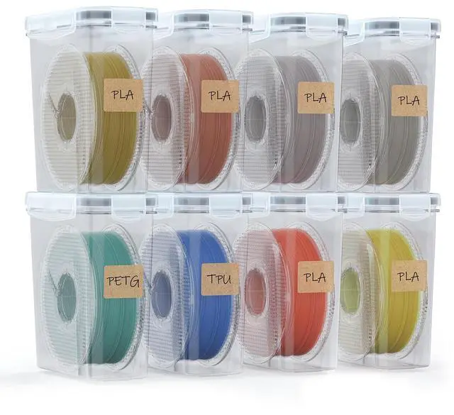 Main image of Filament Storage Box - 8 Pack Filament Container for 3D Printing Sealing and Protection - Portable Storage Box with Desiccants&Label for Home&Office,Water-Proof and Dust-Proof 4.0L