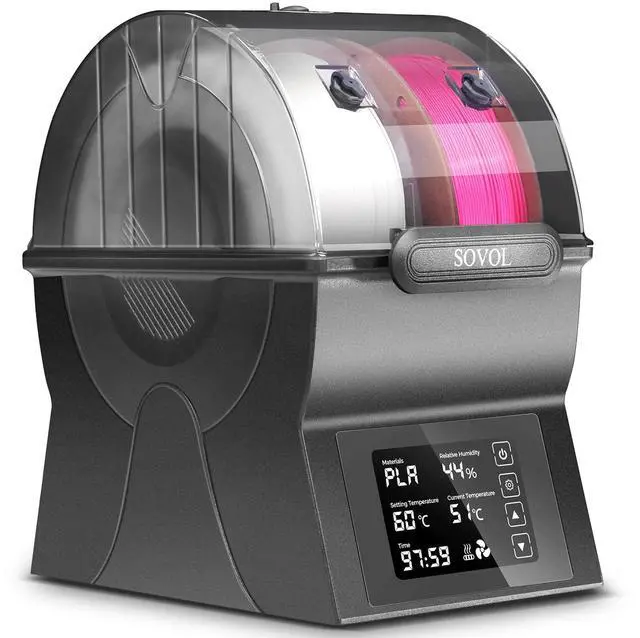 Main image of Filament Dryer, SH02 Dry Box Filament Sealed Storage Box 3D Printer Spool Holder with PTC Heater, Filament Dehydrator with Touch Screen, One Key Set, Compatible with PLA PETG TPU ABS 1.75/2.85mm