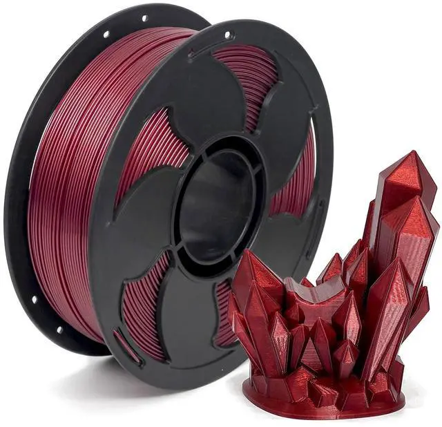 Main image of Metal Wine Red PETG Filament 1.75mm High Intensity 3D Printer Filament, 1kg (2.2lbs) Spool Toughness Enhanced Metallic PETG 3D Printing Filament Beginner Friendly