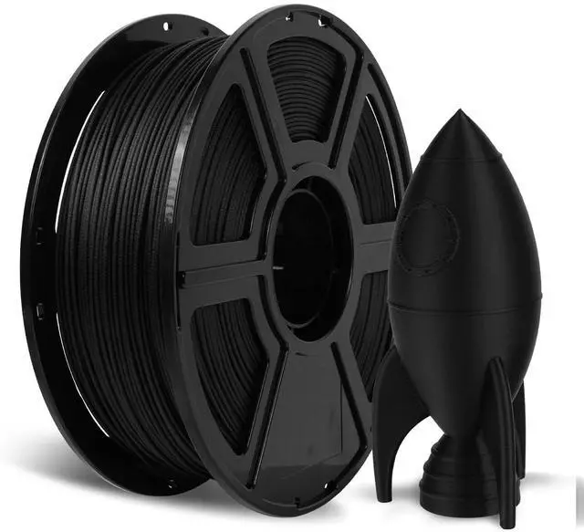 Main image of Carbon Fiber PETG Filament 1.75mm Black, Reinforced 3D Printer Filament 1kg, Lightweight & High-Strength PETG-CF Filament, Strong & Easy to Print