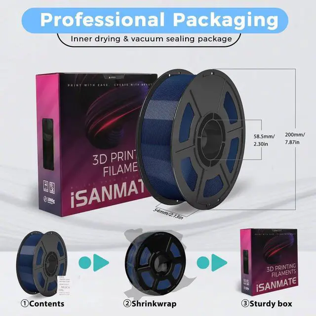 Alt view image 7 of 7 - Navy Blue PETG HF Filament 1.75mm 50-400mm/s Rapid PETG High Speed PETG 3D Printer Filament 1KG High Precision,Strong Toughness,for Bambu Lab 3D Printers,AMS,AMSLite