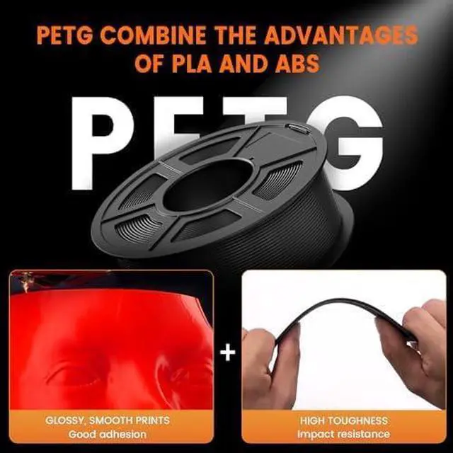 Alt view image 2 of 7 - PETG Filament 1.75mm 1KG, 3D Printer Filament PETG Transparent, Strong Toughness, 1KG(330M) Filament High Precision, Dimensional Accuracy ±0.02mm, Transparent