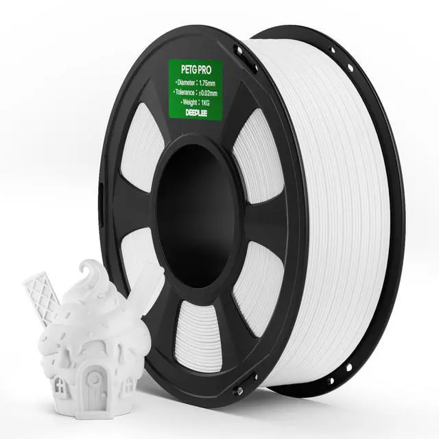 Main image of PETG PRO Filament 1.75mm White 1KG, 1.75mm PETG 3D Printer Filaments Enhanced Toughness and Weather Resistance, Fit for Most FDM 3D Printers