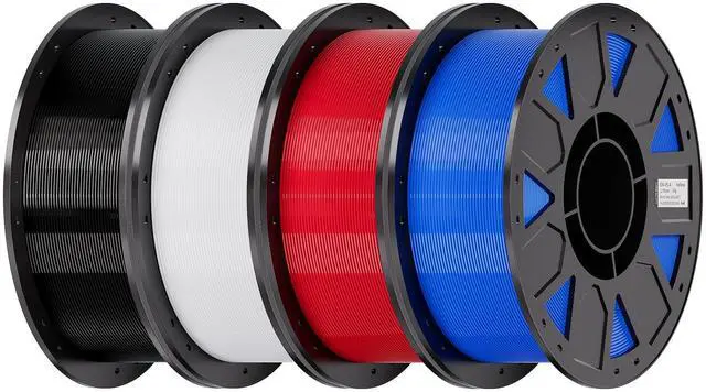 Main image of Ender PETG 3D Printer Filament 1.75mm 4KG (8.8lbs), High Precision, Strong Toughness, Odorless, Better Flow, Moistureproof 3D Printing Ender PETG Filament, Black+White+Blue+Red