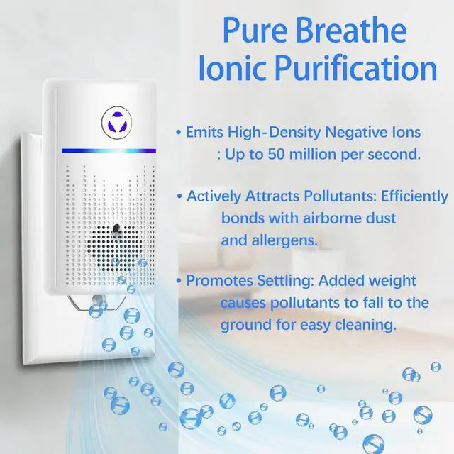 Alt view image 4 of 7 - Air Ionizers for Home 4-Pack, Plug-in Air Purifier Ozone-Free & Filterless, Eliminates Pet Odors from Litter Box, Kitchen, Whisper-Quiet Portable Design for Home Bedroom Office