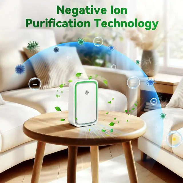 Alt view image 3 of 7 - Air Purifiers Plug In 6 Pack, Negative Ion Air Ionizers with 3 Adjustable Modes for Home, Family, Bedroom, Kitchen, Compact Air Odor Eliminator for Pet Dander, Dust, Smoke, Small Ionic Air Purifier