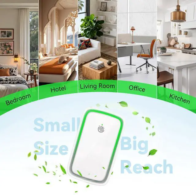 Alt view image 4 of 7 - Air Purifiers Plug In 6 Pack, Negative Ion Air Ionizers with 3 Adjustable Modes for Home, Family, Bedroom, Kitchen, Compact Air Odor Eliminator for Pet Dander, Dust, Smoke, Small Ionic Air Purifier