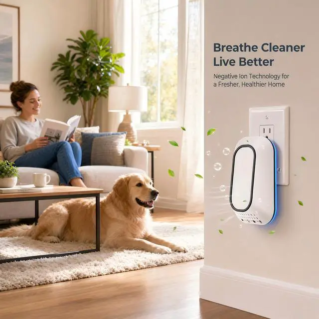 Alt view image 3 of 7 - 6Pack Negative Ion Air Purifier Plug in,Ionic Air Ionizer for Home Bedroom Office,Mini Air Purifier for Pets Smoke Dust,Ultra Quiet <20dB Low Energy 2W, Small Mini Air Freshener