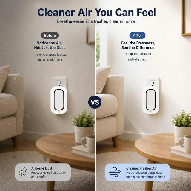 Alt view image 5 of 7 - 6Pack Negative Ion Air Purifier Plug in,Ionic Air Ionizer for Home Bedroom Office,Mini Air Purifier for Pets Smoke Dust,Ultra Quiet <20dB Low Energy 2W, Small Mini Air Freshener