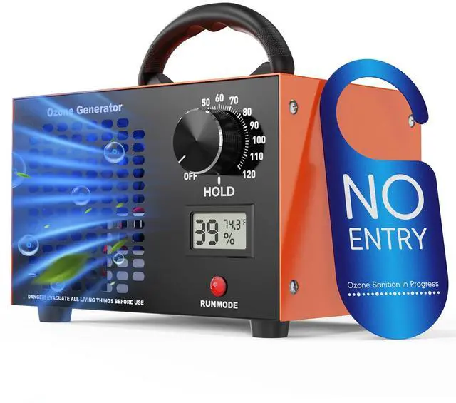 Main image of Ozone Generator 160,000mg/H with Temp/Humidity Display - 120 Min Timer O3 Ionizer Air Purifier for Large Spaces (5000 Sq.Ft) - Upgraded Ozone Machine for Cars, Homes, Hotels, Kitchens & Pet Areas