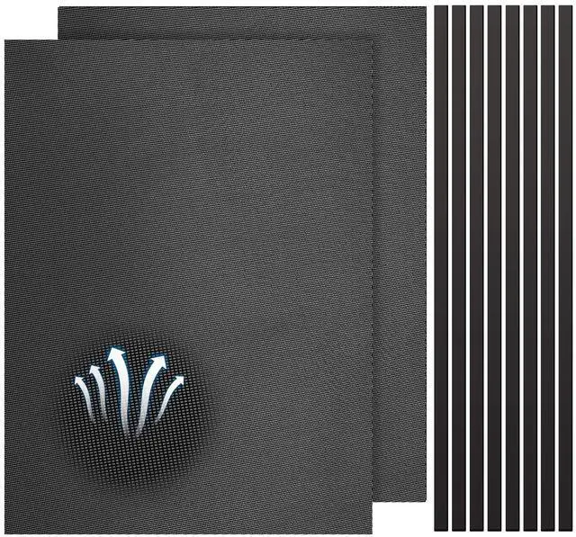 Main image of 2 Pcs 300×400mm DIY PC Case Dust Filter Nylon 80 Mesh PC Fan Mesh Filter Floor Vent Cover Dustproof Cover with Magnetic Strip for Computer Chassis Speaker and More(Black)