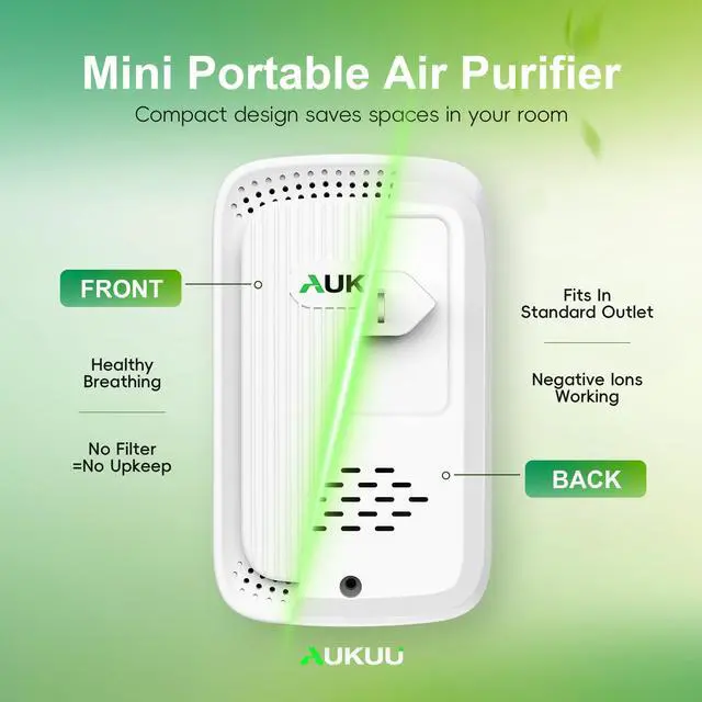 Alt view image 4 of 7 - Air Ionizers (4 Pack- Plug In Negative Ion Air Purifiers - Quiet Air Freshener for Home, Bedroom, Office, Basement - Portable Air Purifier Odor, Smoke, Dust, Pet Smell - Mini Air Cleaner White