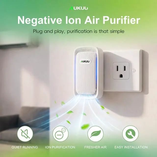 Alt view image 2 of 7 - Air Ionizers (4 Pack- Plug In Negative Ion Air Purifiers - Quiet Air Freshener for Home, Bedroom, Office, Basement - Portable Air Purifier Odor, Smoke, Dust, Pet Smell - Mini Air Cleaner White