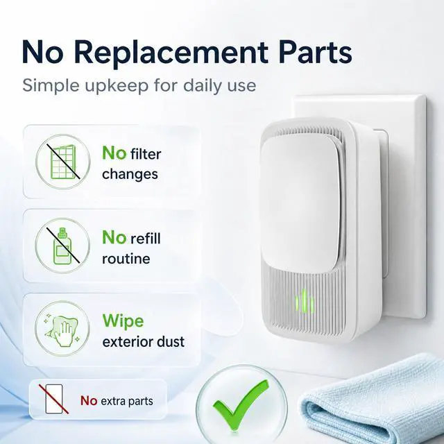 Alt view image 4 of 7 - Plug In Air Ionizers - 2 Pack Quiet Negative Ion Air Purifier, Air Fresheners for Home, Bedroom, Office, Kitchen - Portable Air Purifiers Portable Odor Eliminator for Smoke, Dust, Pet Smell