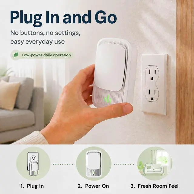 Alt view image 7 of 7 - Plug In Air Ionizers - 2 Pack Quiet Negative Ion Air Purifier, Air Fresheners for Home, Bedroom, Office, Kitchen - Portable Air Purifiers Portable Odor Eliminator for Smoke, Dust, Pet Smell