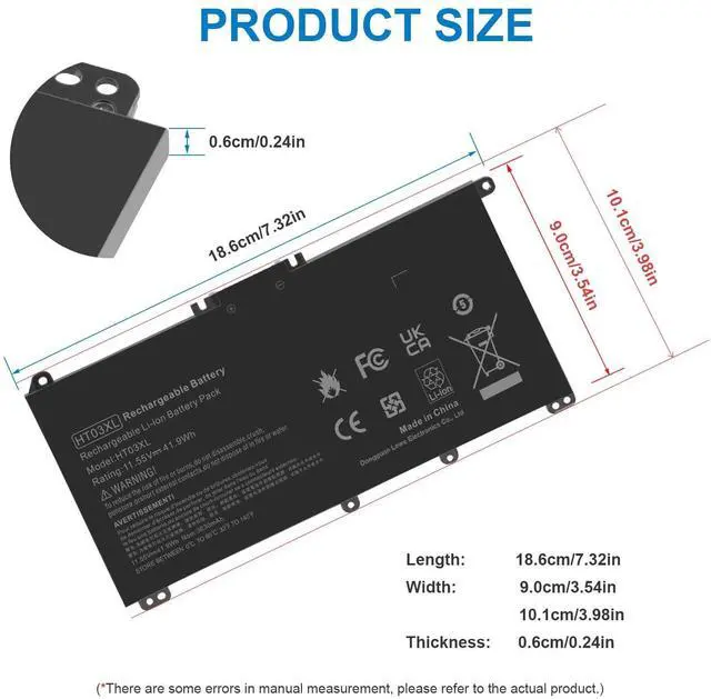 Alt view image 5 of 7 - HT03XL L11119-855 Laptop Battery for HP Pavilion 15-DA 15-DB 15-DW 15-DY 14-CE 14-CF 14-DF 17-by 17-CA Series, 14M-DH0003DX 14M-DH1003DX 15T-DA000 15T-CS200 LPD1071 15-DB0004DX 15-CW1XXX 15T-CS300