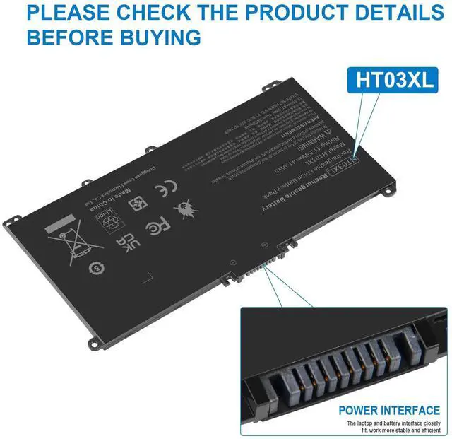 Alt view image 6 of 7 - HT03XL L11119-855 Laptop Battery for HP Pavilion 15-DA 15-DB 15-DW 15-DY 14-CE 14-CF 14-DF 17-by 17-CA Series, 14M-DH0003DX 14M-DH1003DX 15T-DA000 15T-CS200 LPD1071 15-DB0004DX 15-CW1XXX 15T-CS300