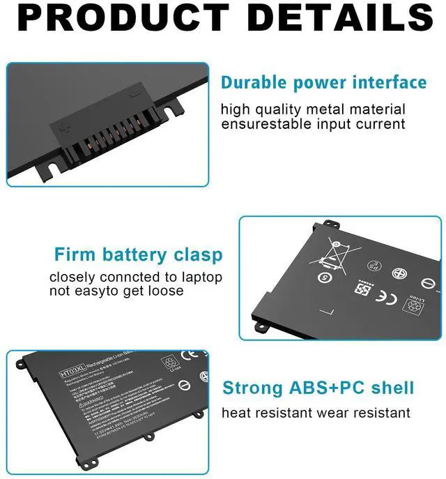 Alt view image 3 of 7 - HSTNN-LB8L HT03XL L11119-855 Laptop Battery Replacement Fit for HP Pavilion 14-CE 15-CS 15-DA 250 255 430S G7 Series HSTNN-IB8OL HSTNN-DB8SL HSTNN-DB8R HSTNN-IB8O HSTNN-UB7J HTO3XL