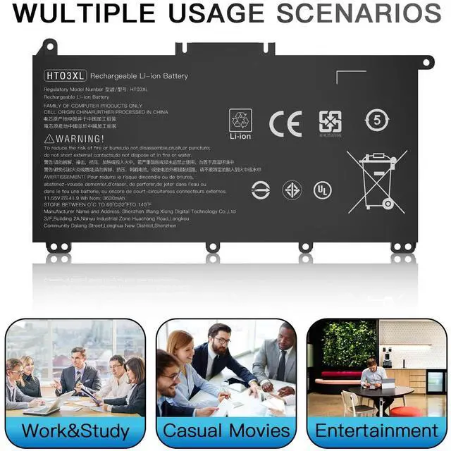 Alt view image 6 of 7 - HSTNN-LB8L HT03XL L11119-855 Laptop Battery Replacement Fit for HP Pavilion 14-CE 15-CS 15-DA 250 255 430S G7 Series HSTNN-IB8OL HSTNN-DB8SL HSTNN-DB8R HSTNN-IB8O HSTNN-UB7J HTO3XL