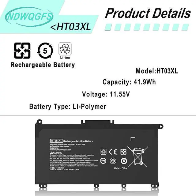Alt view image 2 of 7 - HT03XL L11119-855 Laptop Battery for HP Pavilion 15 17 Series Replacement for Pavilion 15-CS, 15-DA, 15-DB, 17-by, 14-CE Models Compatible with HSTNN-UB7J, HSTNN-DB8R, HT03041XL