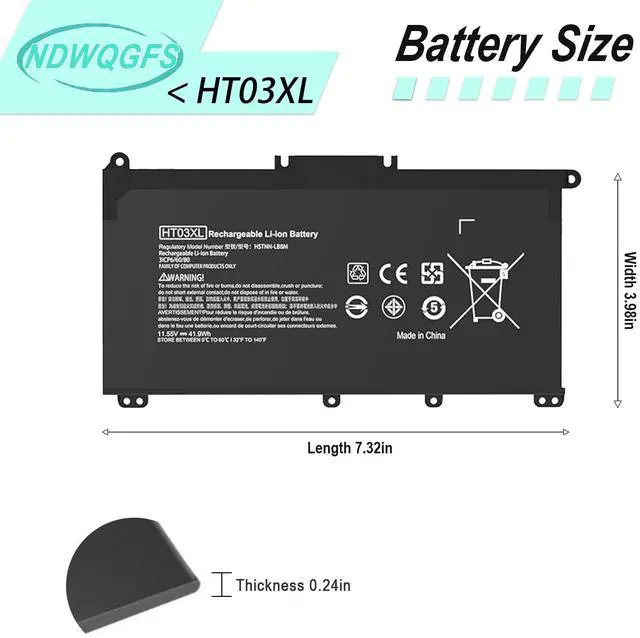 Alt view image 3 of 7 - HT03XL L11119-855 Laptop Battery for HP Pavilion 15 17 Series Replacement for Pavilion 15-CS, 15-DA, 15-DB, 17-by, 14-CE Models Compatible with HSTNN-UB7J, HSTNN-DB8R, HT03041XL