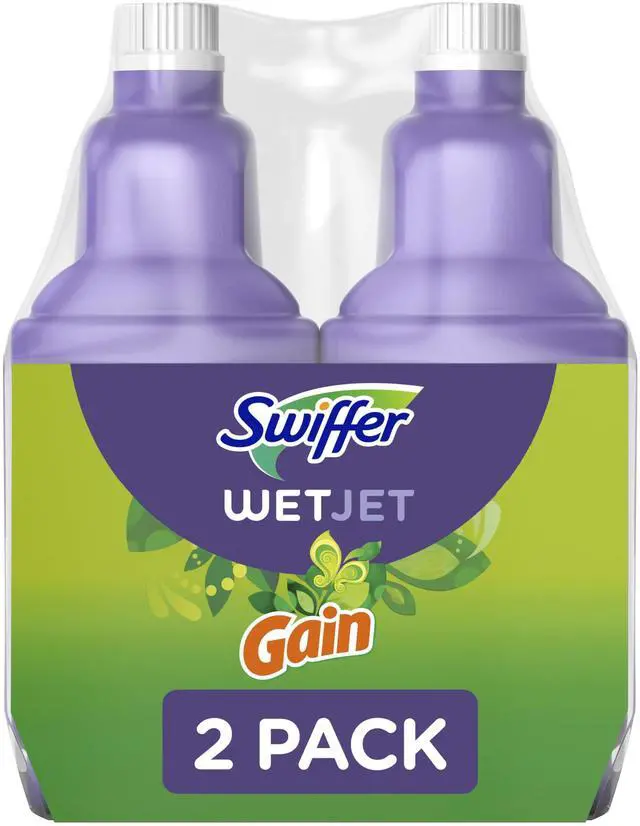 Main image of WetJet Multi-Purpose and Hardwood Liquid Floor Cleaner Solution Refill, with Gain Scent, 42.2 fl oz each, (Pack of 2)