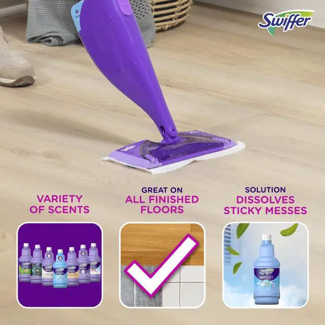 Alt view image 2 of 6 - WetJet Multi-Purpose and Hardwood Liquid Floor Cleaner Solution Refill, with Gain Scent, 42.2 fl oz each, (Pack of 2)