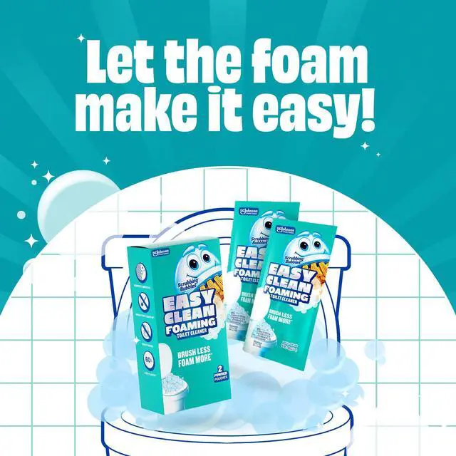 Alt view image 2 of 7 - SEasy Clean Foaming Toilet Bowl Cleaner, Easy Drop In Powder Pouches, 100g (2 Pouches)