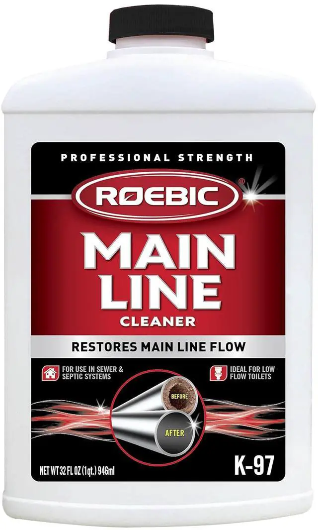 Main image of K-97 Liquid Main Line Cleaner with Bacteria Enzymes, Eliminates Organic Buildup in Sewer/Septic System and Protects from Clogs, Safe for Bathroom Toilet, 32 fl oz