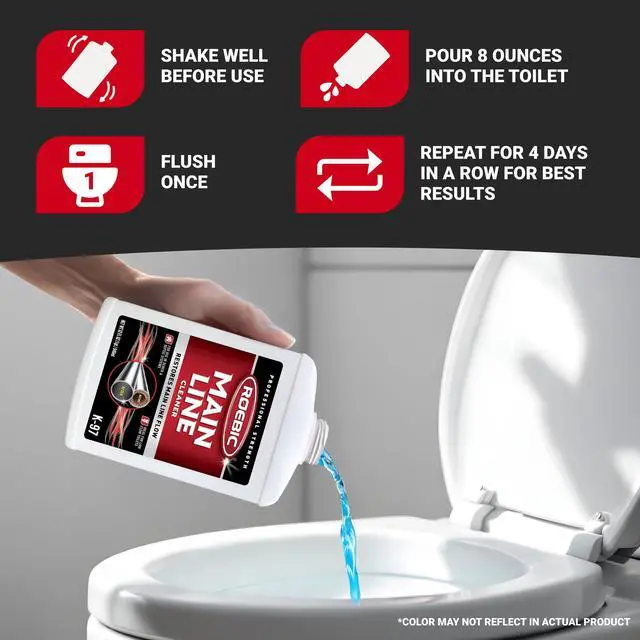 Alt view image 3 of 6 - K-97 Liquid Main Line Cleaner with Bacteria Enzymes, Eliminates Organic Buildup in Sewer/Septic System and Protects from Clogs, Safe for Bathroom Toilet, 32 fl oz