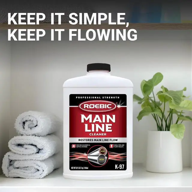 Alt view image 5 of 6 - K-97 Liquid Main Line Cleaner with Bacteria Enzymes, Eliminates Organic Buildup in Sewer/Septic System and Protects from Clogs, Safe for Bathroom Toilet, 32 fl oz