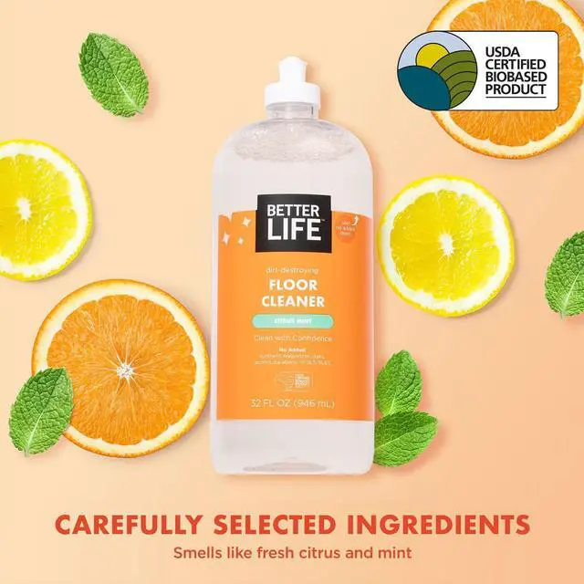 Alt view image 4 of 7 - Floor Cleaner - Liquid Multipurpose Cleaner for Wood, Tile, Laminate, Vinyl, Bamboo - Hardwood Floor Cleaner for Mopping - Citrus Mint, 32 Fl Oz (Pack of 2)