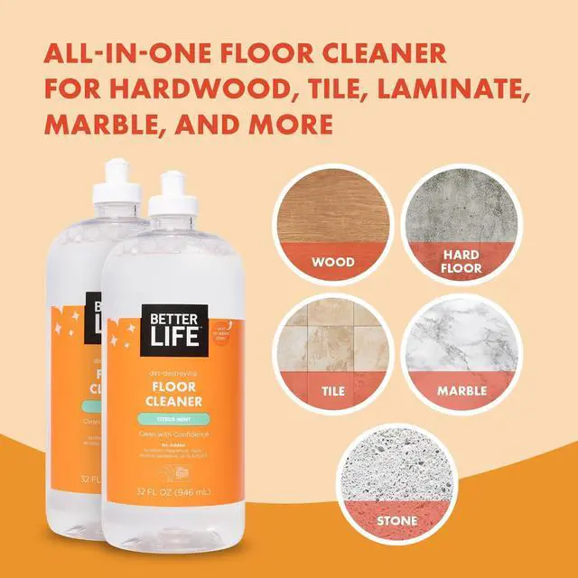 Alt view image 6 of 7 - Floor Cleaner - Liquid Multipurpose Cleaner for Wood, Tile, Laminate, Vinyl, Bamboo - Hardwood Floor Cleaner for Mopping - Citrus Mint, 32 Fl Oz (Pack of 2)