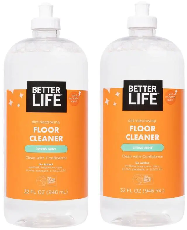 Main image of Floor Cleaner - Liquid Multipurpose Cleaner for Wood, Tile, Laminate, Vinyl, Bamboo - Hardwood Floor Cleaner for Mopping - Citrus Mint, 32 Fl Oz (Pack of 2)