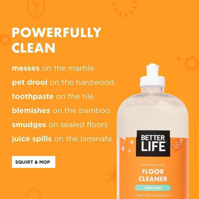 Alt view image 3 of 7 - Floor Cleaner - Liquid Multipurpose Cleaner for Wood, Tile, Laminate, Vinyl, Bamboo - Hardwood Floor Cleaner for Mopping - Citrus Mint, 32 Fl Oz (Pack of 2)