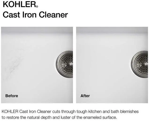 Alt view image 7 of 7 - K-23725-NA Cast Iron Cleaner, For Kitchen and Bathroom, 8 oz Bottle, Non-abrasive Cream-based Cleaner