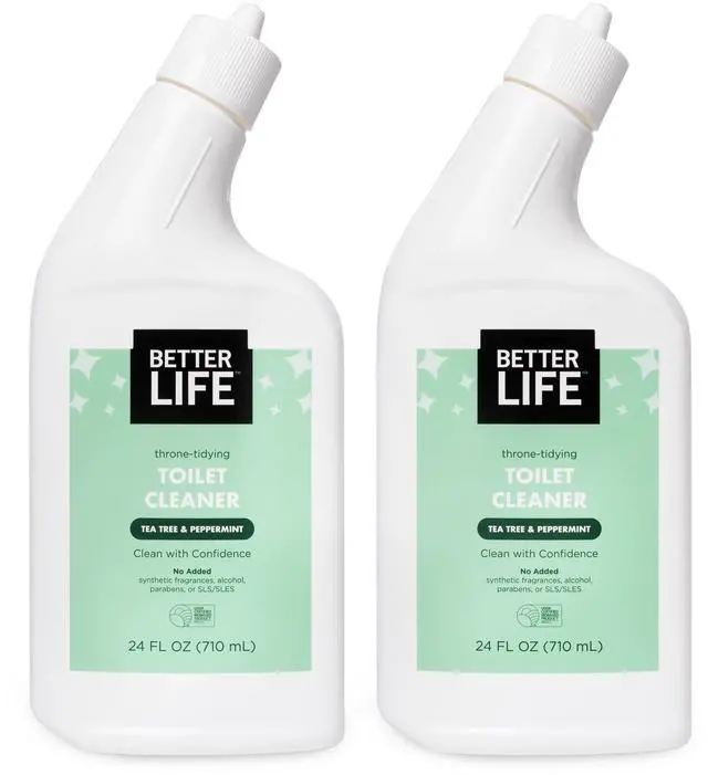 Main image of Toilet Bowl Cleaner, Plant-based, Stain & Odor Remover, Tea Tree & Peppermint Scent Cleaning Gel, Liquid Bathroom Cleaners for Household, 24 Oz, Pack of 2