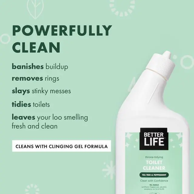 Alt view image 3 of 7 - Toilet Bowl Cleaner, Plant-based, Stain & Odor Remover, Tea Tree & Peppermint Scent Cleaning Gel, Liquid Bathroom Cleaners for Household, 24 Oz, Pack of 2