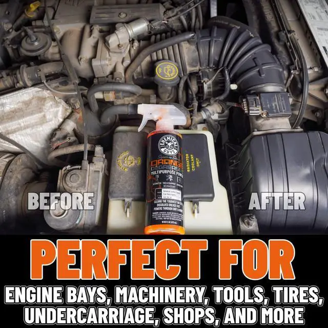 Alt view image 5 of 7 - Signature Series Orange Degreaser Spray - Heavy Duty All Purpose Cleaner for Engines, Tires, Undercarriages, Tools and More, Professional Strength, Breaks Down Grease, Oil & Grime, 16 oz