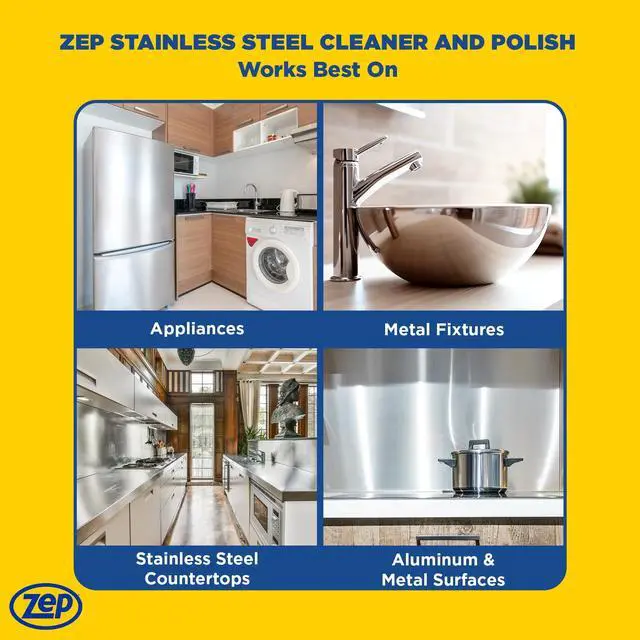 Alt view image 3 of 7 - Stainless Steel Cleaner and Polish 14 ounces - ZUSSTL14 - Protects Metal Surfaces from Fingerprints, Soil and Waterspots