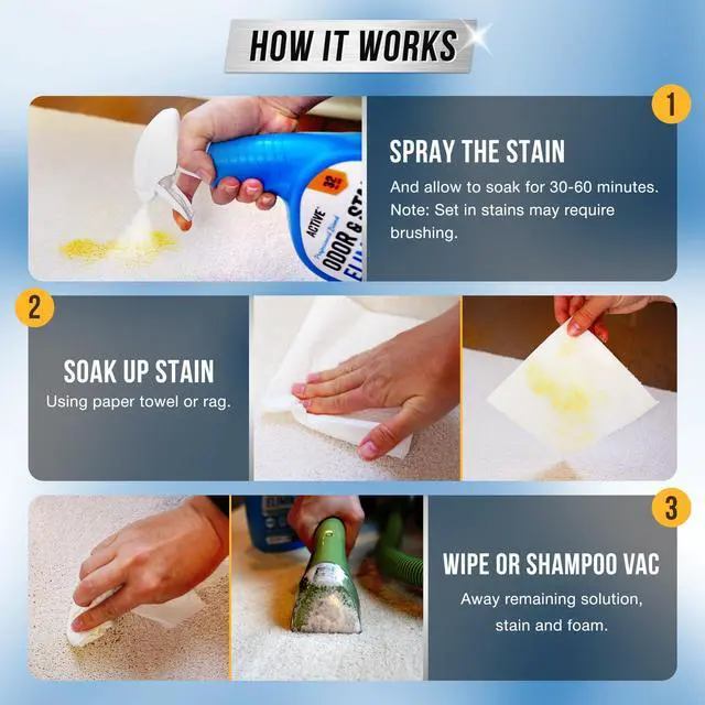 Alt view image 3 of 6 - Pet Odor and Stain Eliminator - 32 oz Enzyme Cleaner for Dog & Cat Urine, Stain Remover Spray for Carpet, Upholstery, Hardwood, Spot Cleaning, Deodorizer for Dogs Cats Pets - Natural Citrus Oil