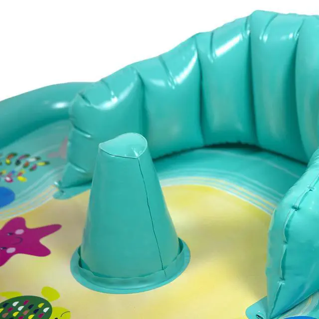 Alt view image 5 of 6 - Baby Splash Play Mat with Adjustable Canopy Inflatable Play Pool for Babies & Infants with Backrest Includes Baby Water Toy Rings
