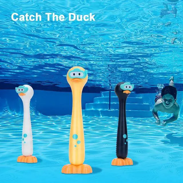 Alt view image 3 of 7 - Summer Pool Toys Underwater Diving Games Dive Sticks Duck 3-Pack