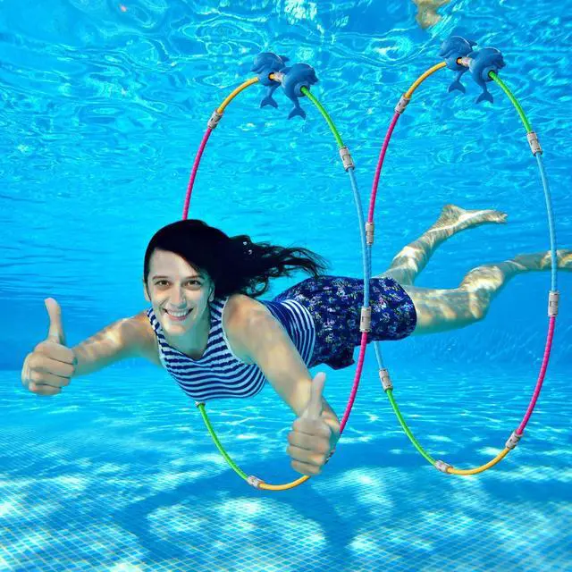 Alt view image 5 of 7 - Pool Toys for Kids, 2-Pack Underwater Sports Swim Thru Rings for Kid, Ideal Pool Games Swiming Rings Toy for Boys/Girls Aged 5, 6, 7, 8, 9, 10, 11,12