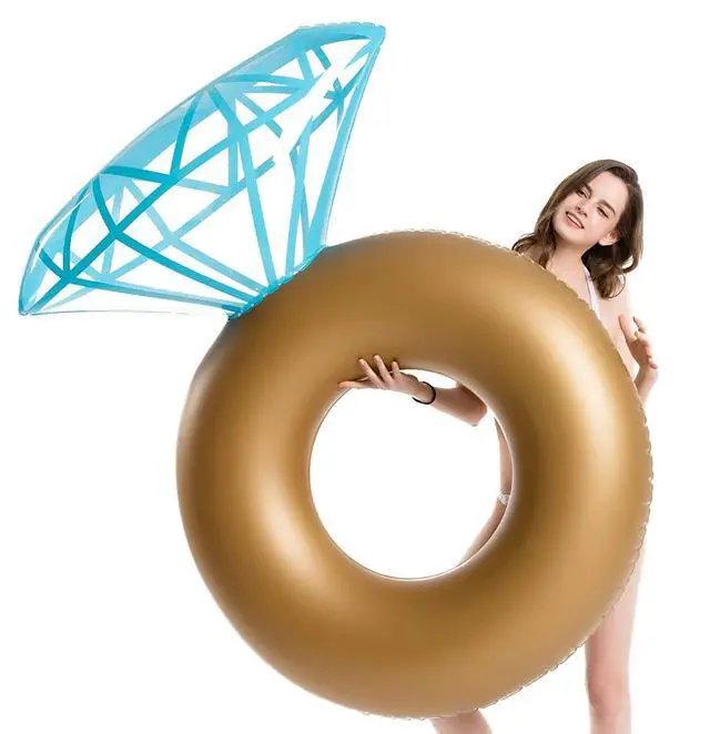 Alt view image 2 of 7 - Inflatable Diamond Ring Pool Float - Engagement Ring Bachelorette Party Float Stagette Decorations Swimming Tube Floaty Outdoor Water Lounge Floats for Adults